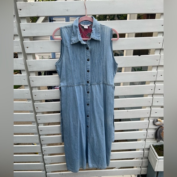 Cherokee Long Denim Dress Size Large - Picture 1 of 4
